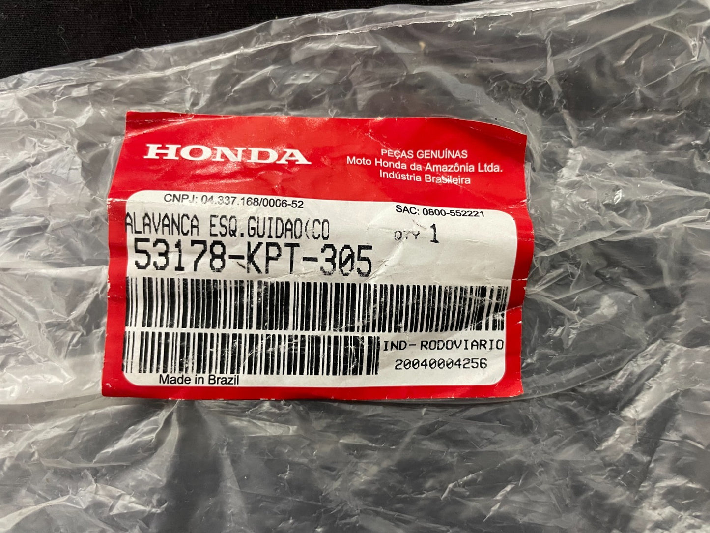 OEM Honda CRF250 2019 -2025 Left Handlebar Clutch Lever 53178-KPT-305 #0153