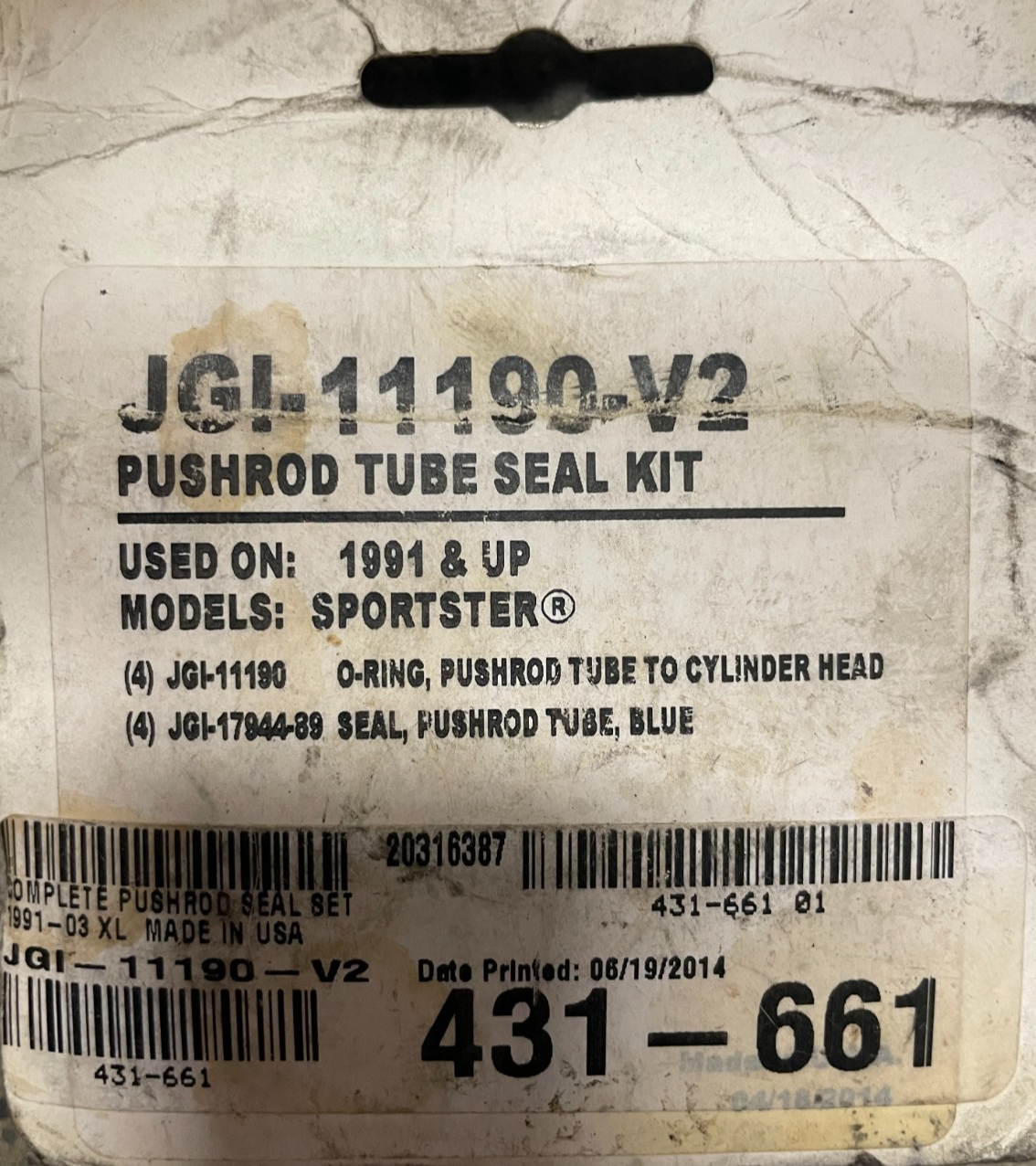 Harley Davidson Sportster James Pushrod Cover Seal Kit #JGI-11190-V2 #0307