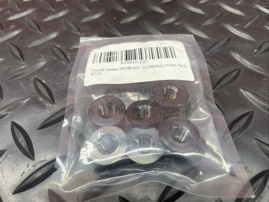 Titanium Black Rear Sprocket Race Nuts M8 1.25mm Pitch #1415