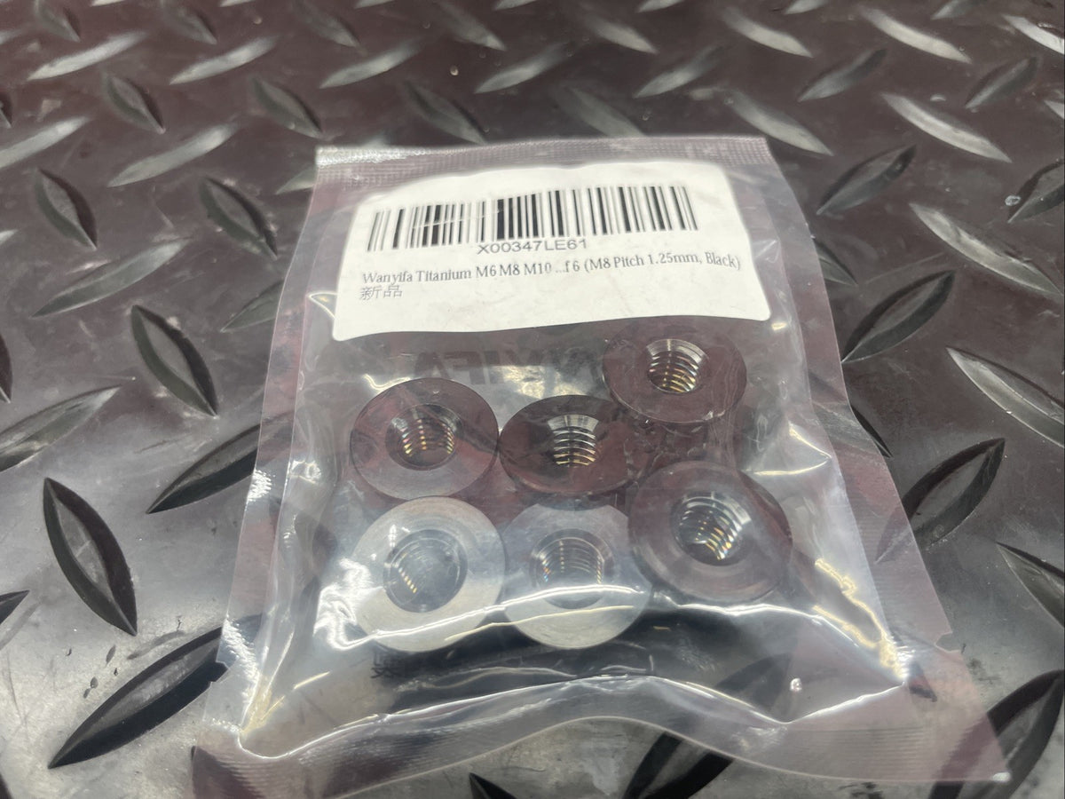 Titanium Black Rear Sprocket Race Nuts M8 1.25mm Pitch #1415