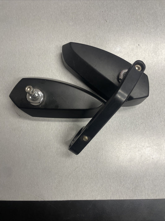 Motorcycle Universal Bar End Pointy Mirror + Spare Free #0685