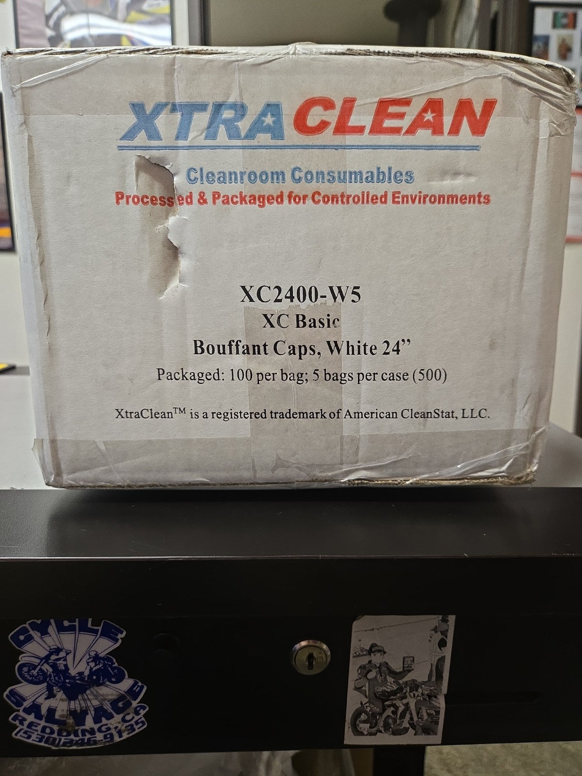 XTRA CLEAN 24" Disposable Bouffant Caps Hair Net | CASE OF 500 White #1262