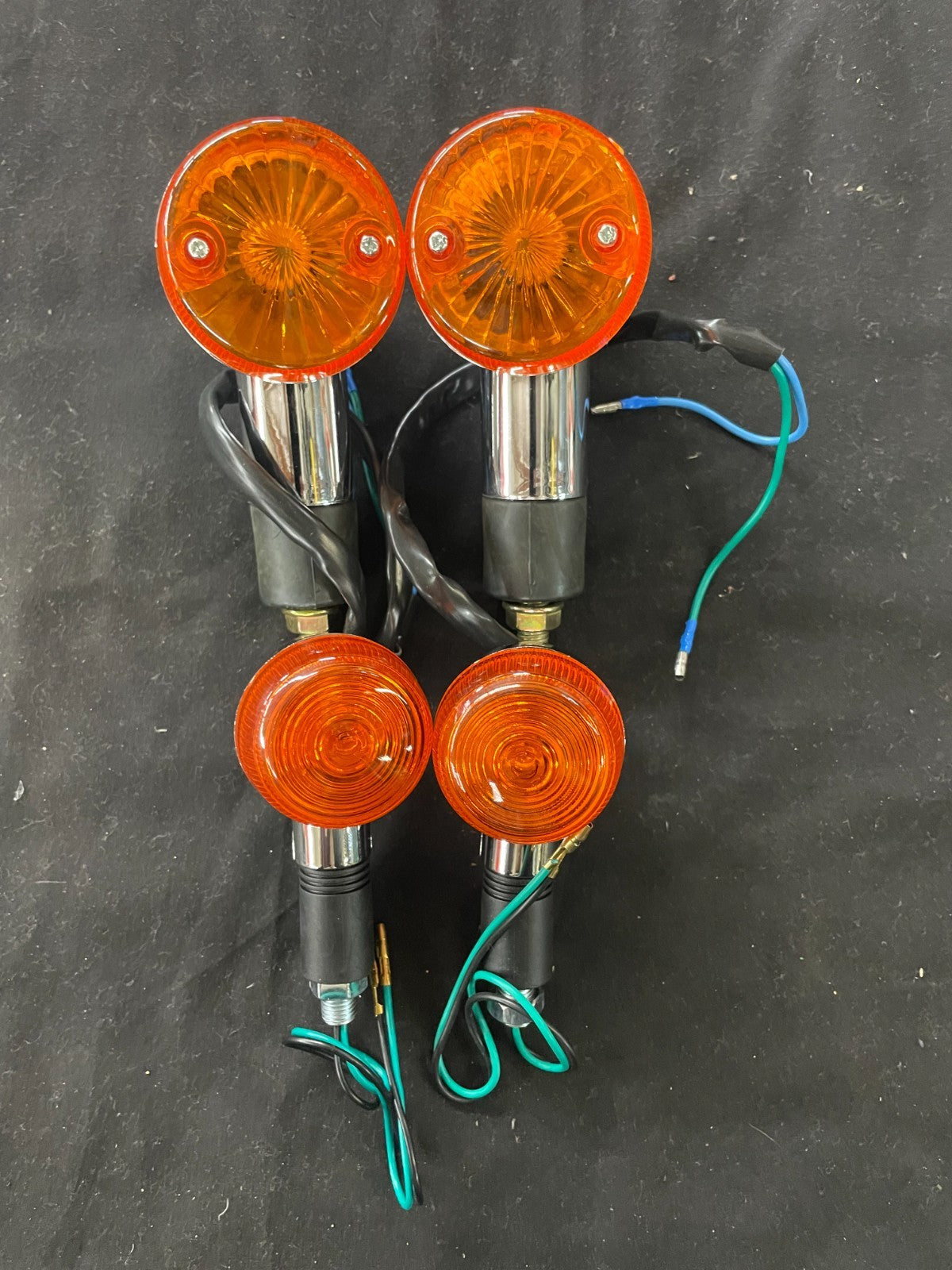 Honda VT Shadow turn signals blinkers set chrome cafe racer universal #0272