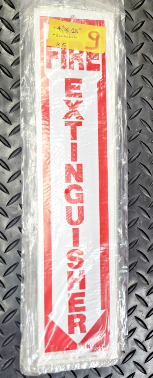 FIRE EXTINGUISHER sign 4x18 aluminum