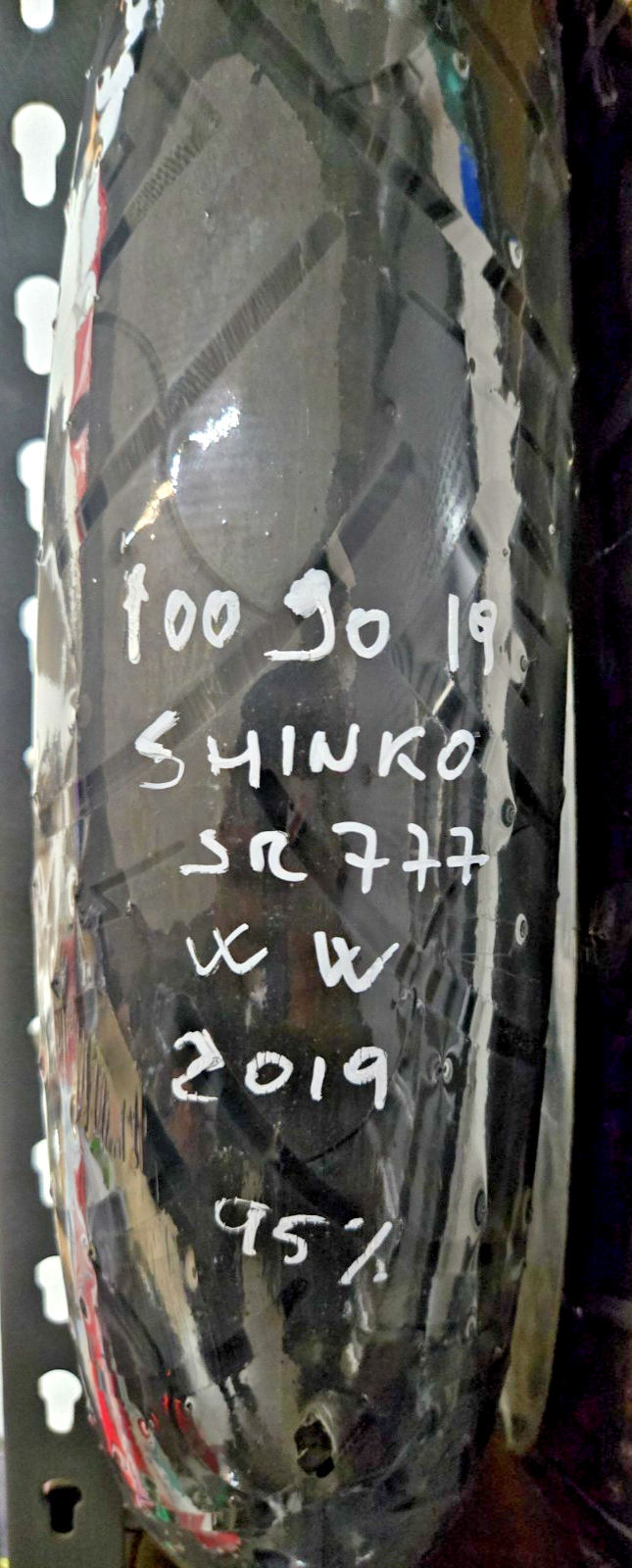USED SHINKO SR777 WHITE WALL 100 90 19 2019 95%