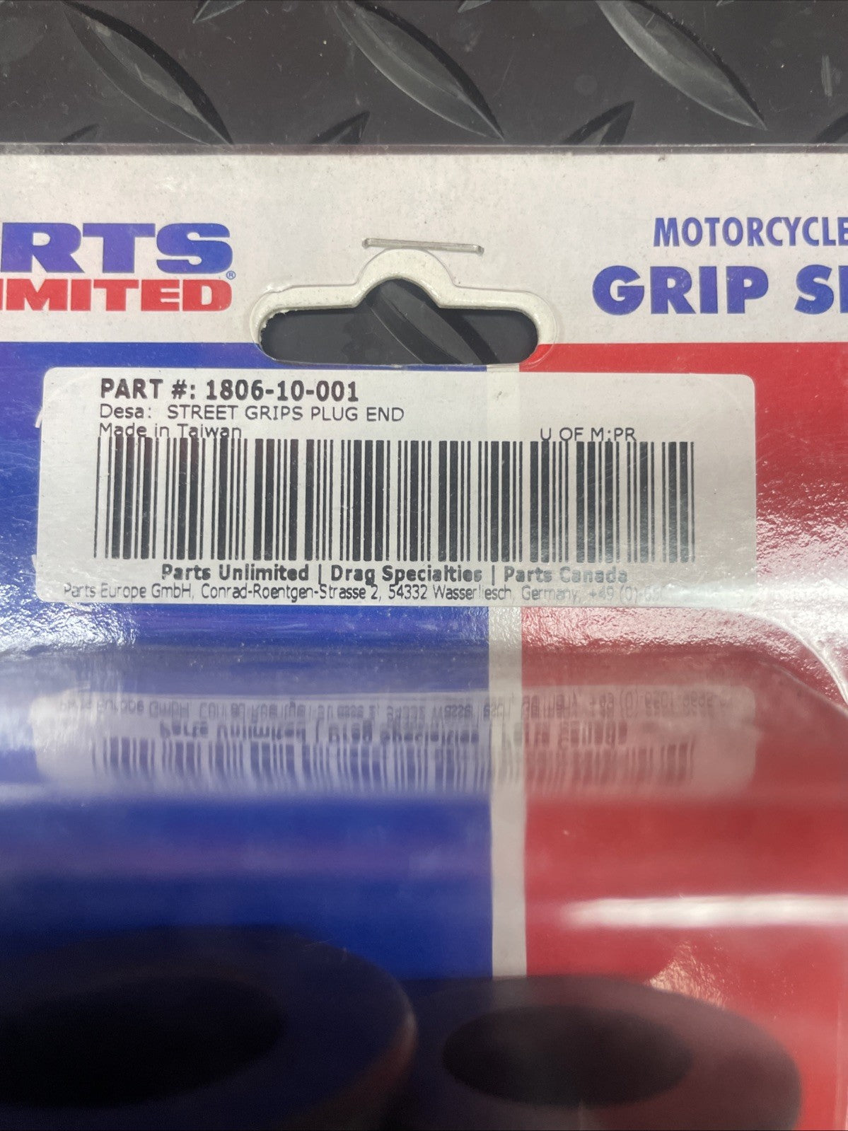 Parts Unlimited Laser Open End Black Motorcycle Grips 7/8” 1806-10-001 #1117