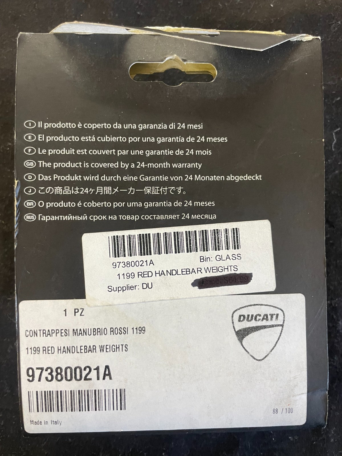 DUCATI PERFORMANCE Ducati Panigale 1199 Billet Bar End 97380021A #0305