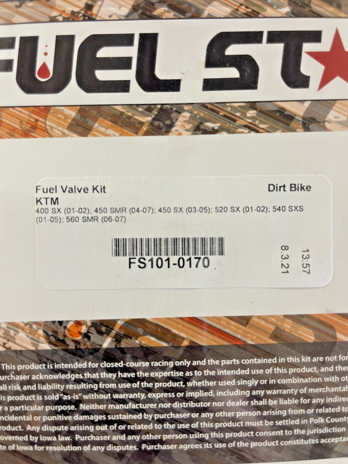 Fuel Star Fuel Valve Kit FS101-0170 For KTM 560 SMR 2006-2007 0705-0295 B#0220