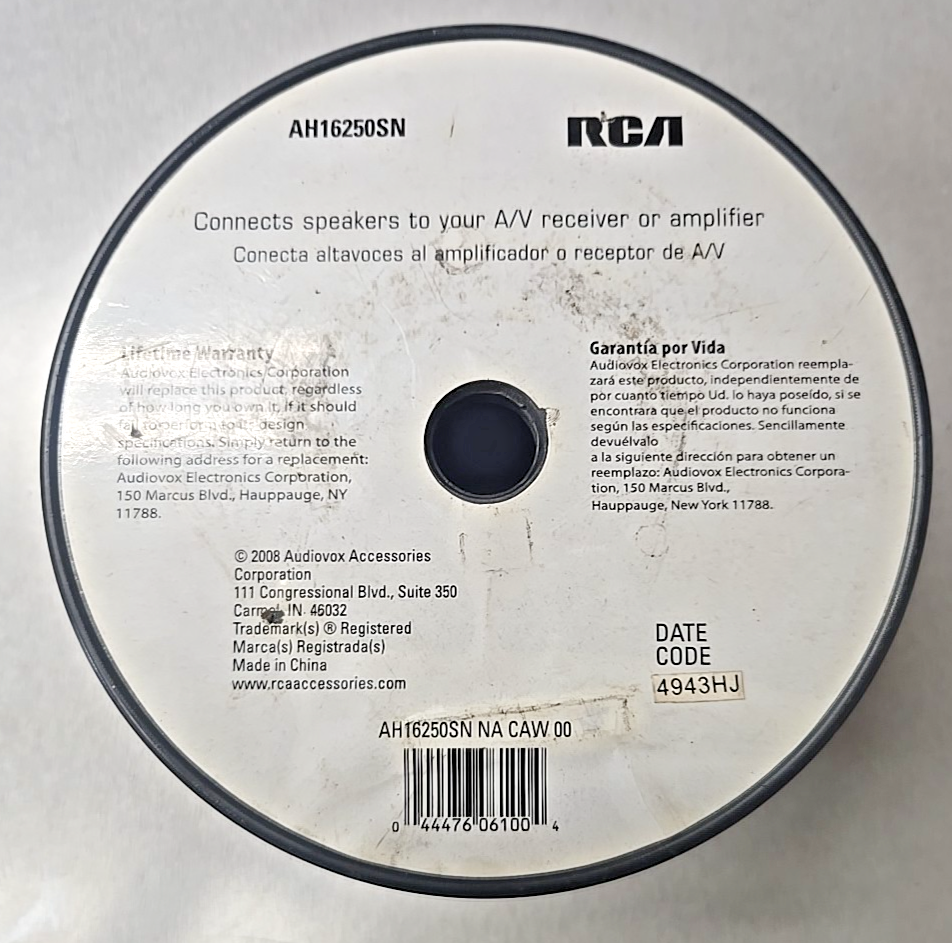 RCA 16 Gauge Speaker Wire 250 feet AH16250SN #0942