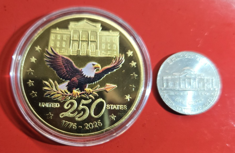 USA 250th Anniversary Commemorative Coin Double-Sided American Collectible #1090