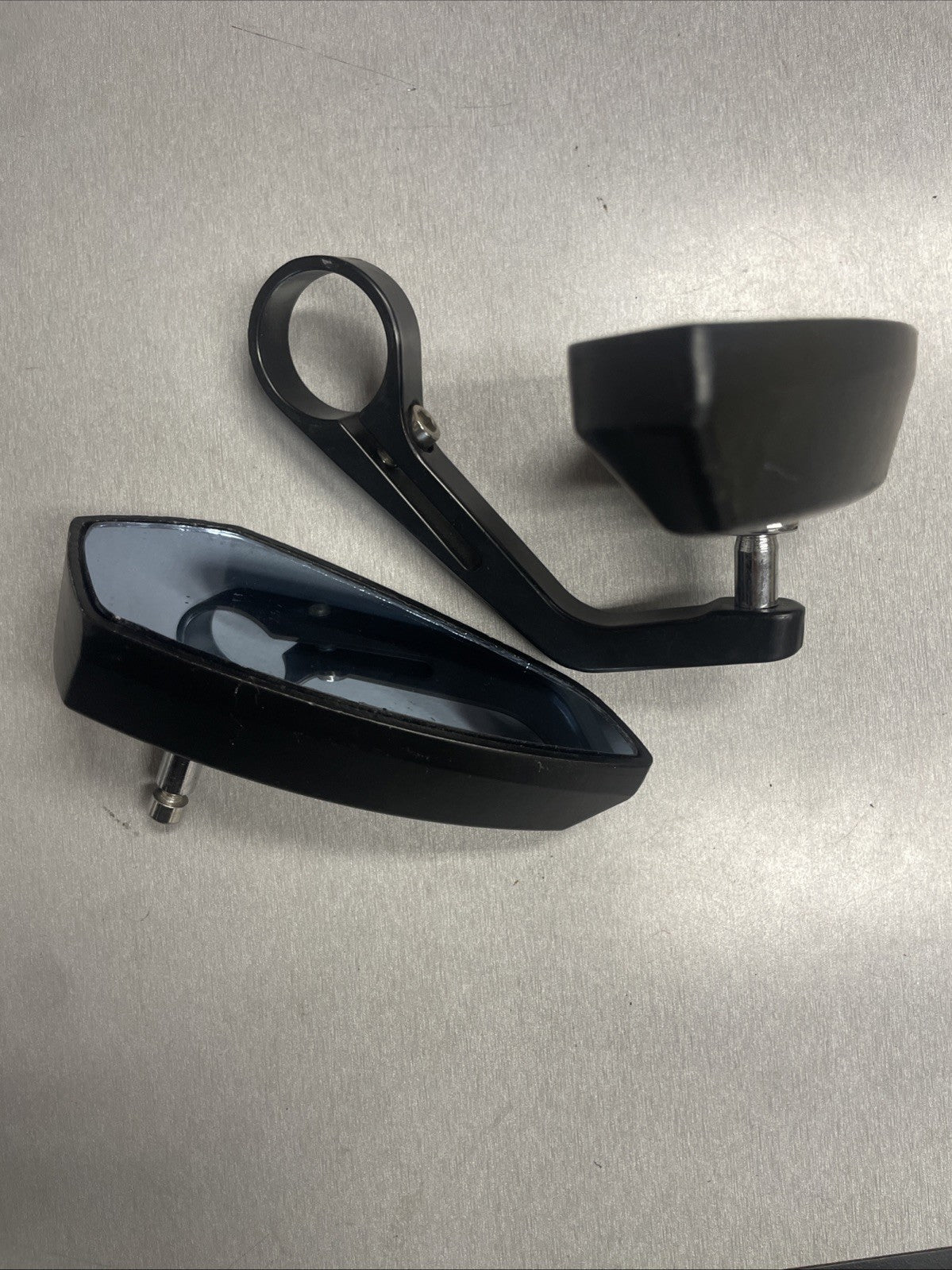 Motorcycle Universal Bar End Pointy Mirror + Spare Free #0685