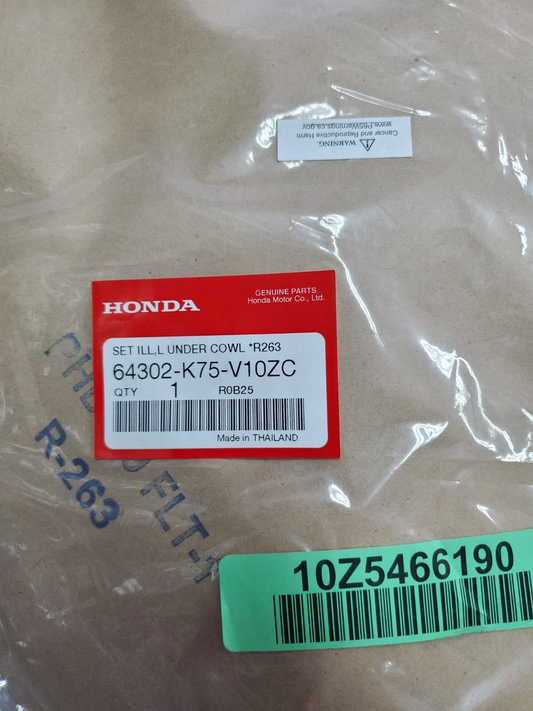 Honda 2017-2018 CB Left Type1 Cowl Set 64302-K75-V10ZC New OEM RED #0361