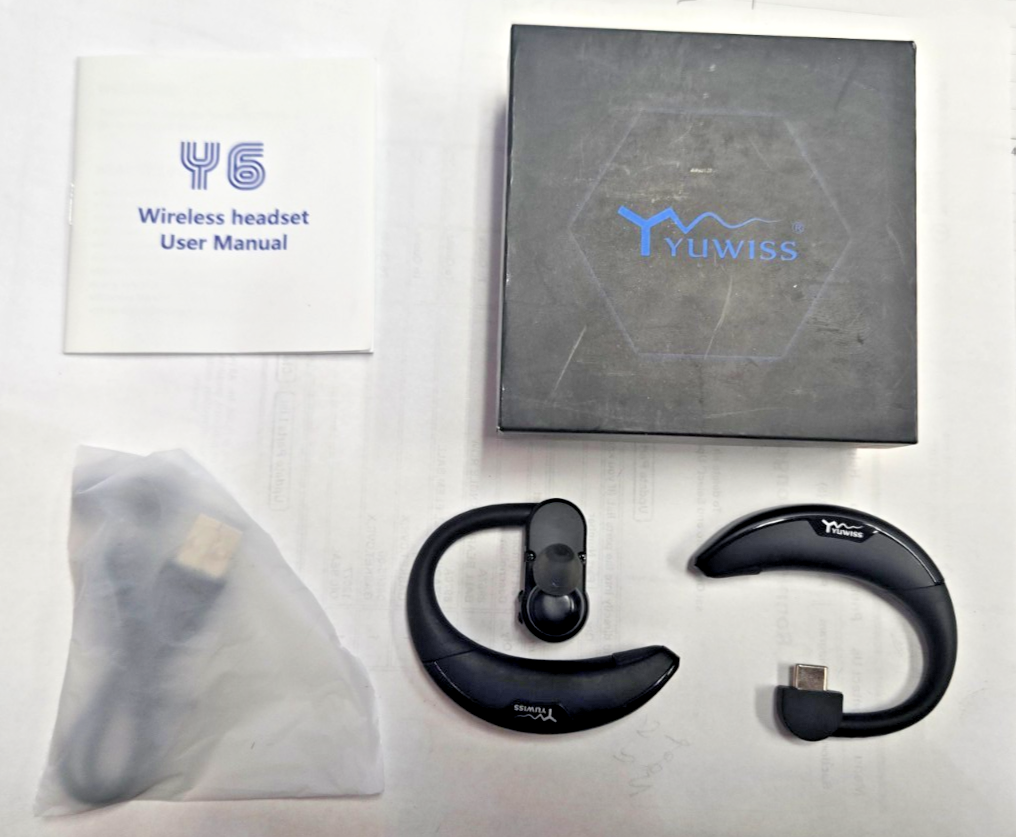 YUWISS Y6 Bluetooth Earpiece w/Mic Wireless Headphones HEADSET   #0221
