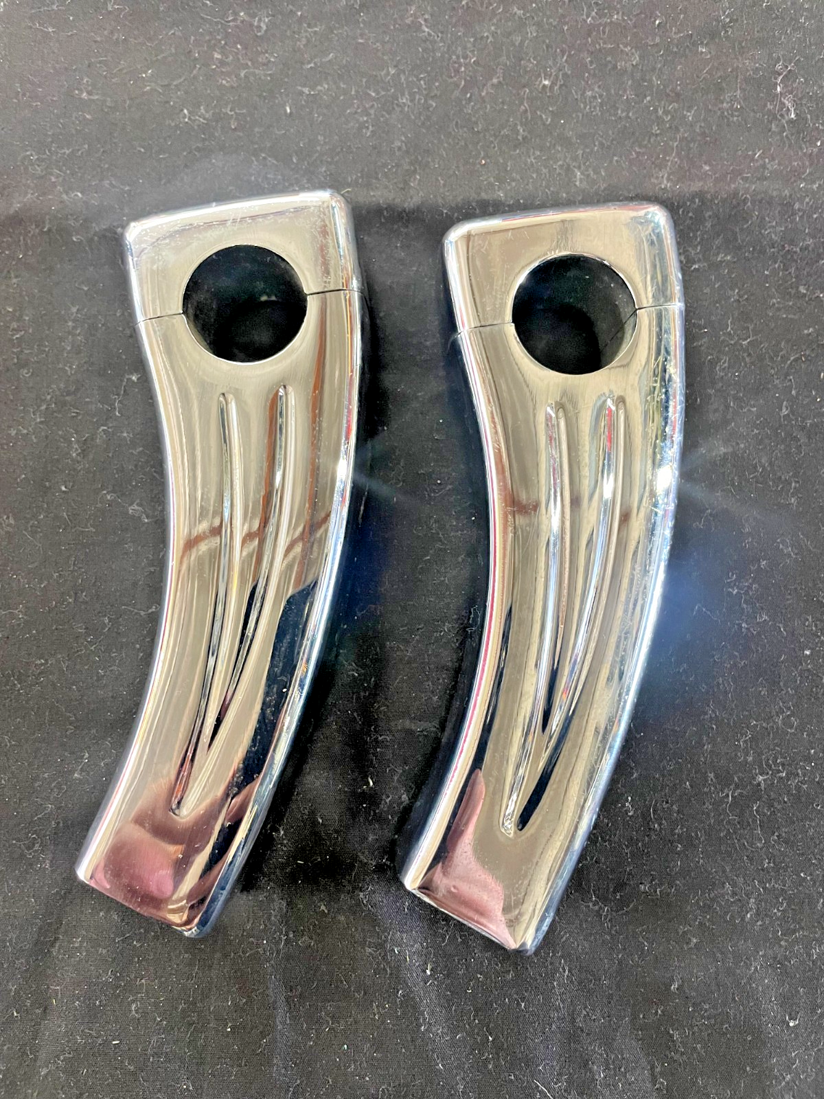 CHROME 4" RISE RISERS PULLBACK HARLEY SOFTAIL DYNA BIG-TWIN 1" BAR   #0173