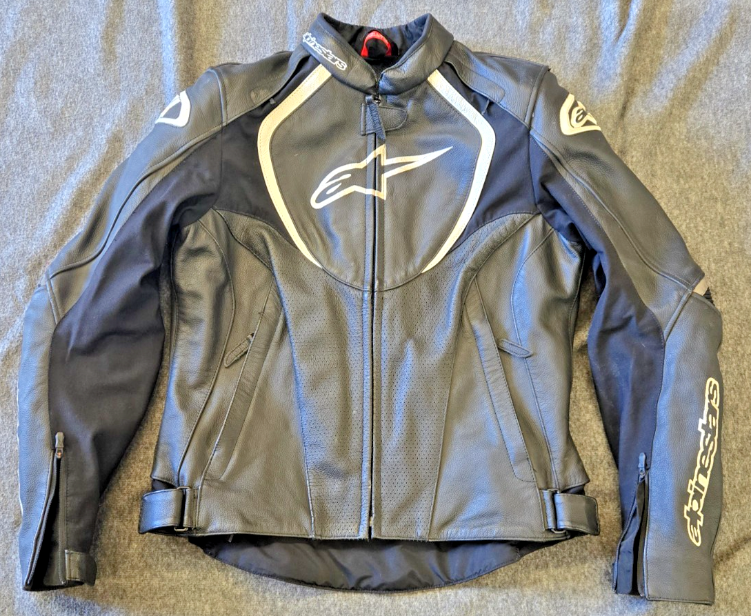 Alpinestars Stella Jaws Perforated Womens Leather Jacket (12US/48EU, Black)