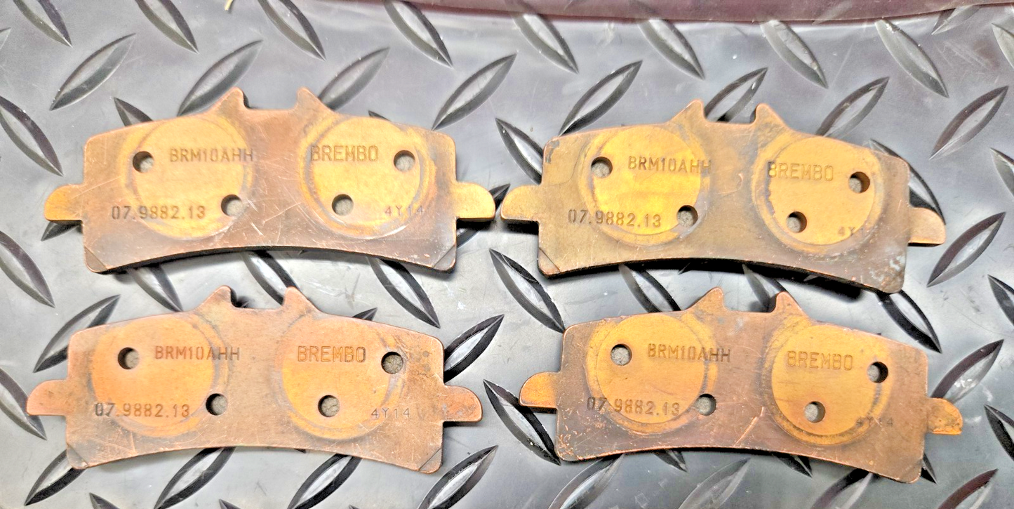 BREMBO FRONT USED BRAKE PADS SET of 4 TT2182FF BREMBO 07.9882.13 BRM10AHH #0977