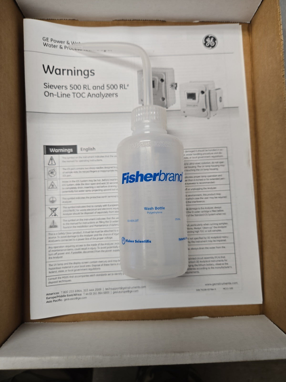GE Sievers 500 RL RL* OM-LINE TOC ANALYZERS Accessories #1251