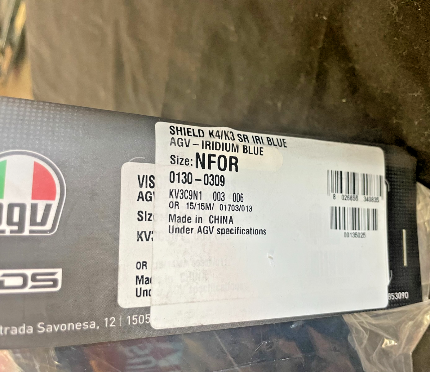 AGV K3 K4 Visor IRIDIUM BLUE  0130-0309  #0188