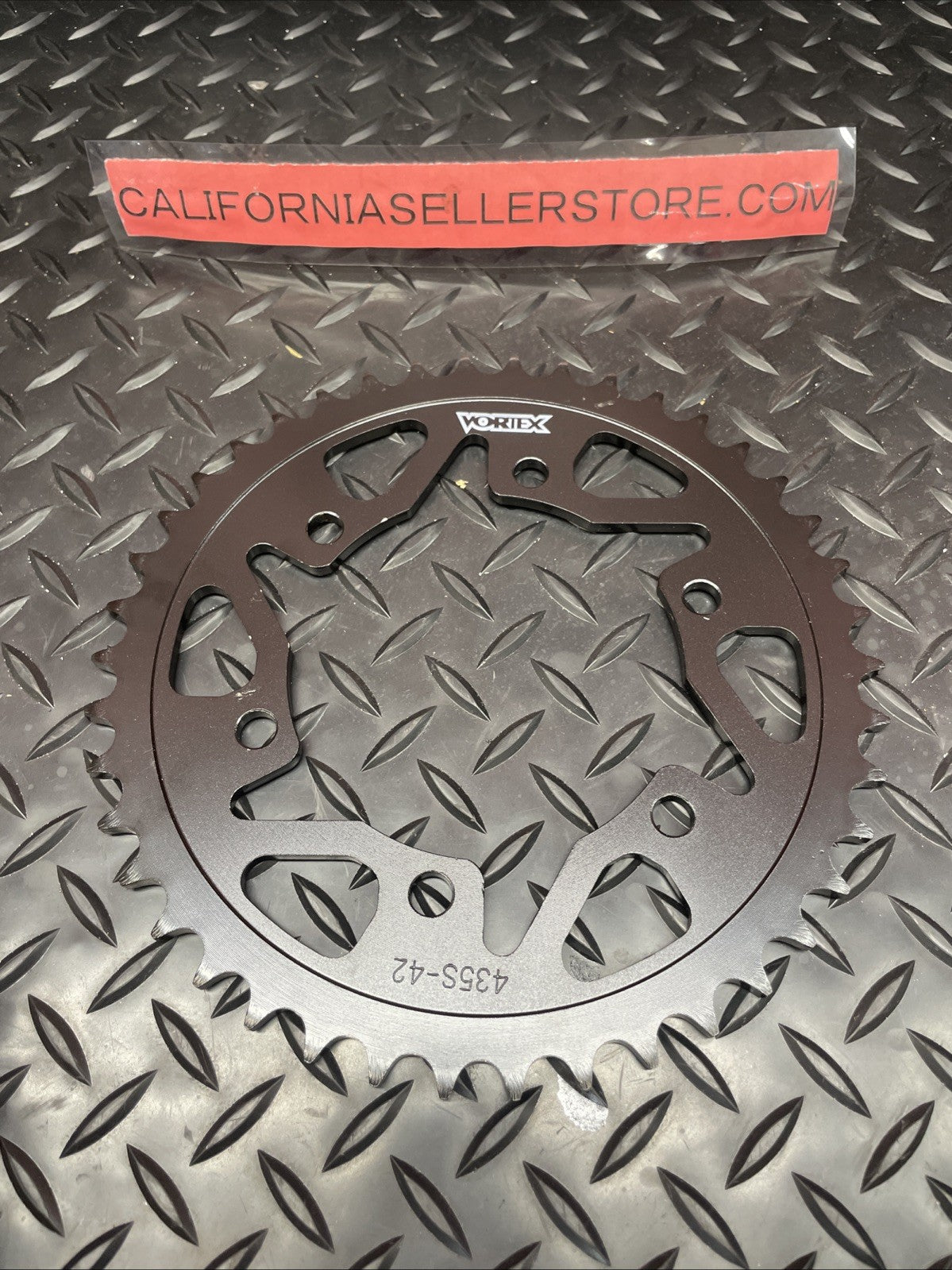 Vortex 435S-42 Steel Rear Sprocket 42T-520 Black  #0820
