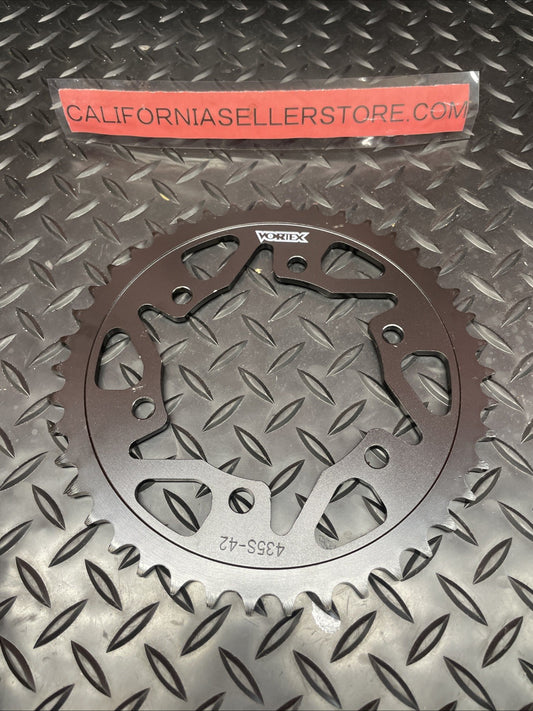 Vortex 435S-42 Steel Rear Sprocket 42T-520 Black  #0820