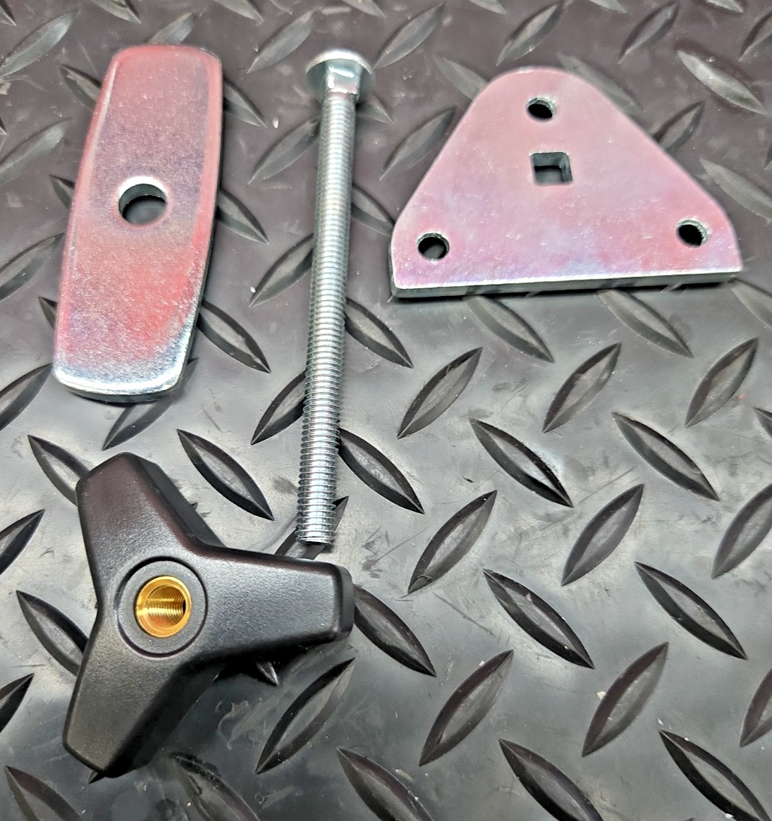 WINGED KNOB WITH PLATES And STUD  8mm Bolt, Solid Strong #1363