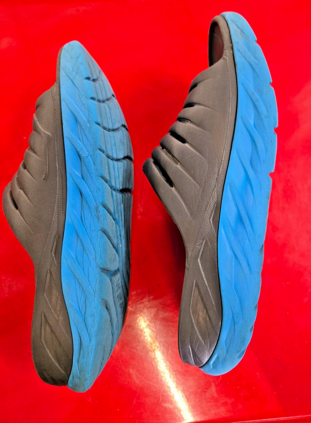 Hoka Ora Recovery Slide Womens Size 8 black blue Comfort Sandal Light #0414