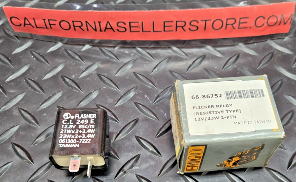 Emgo 12 Volt Flasher FLICKER RELAY RESISTIVE TYPE 12V 23W 2 PINS  66-86752 #0910