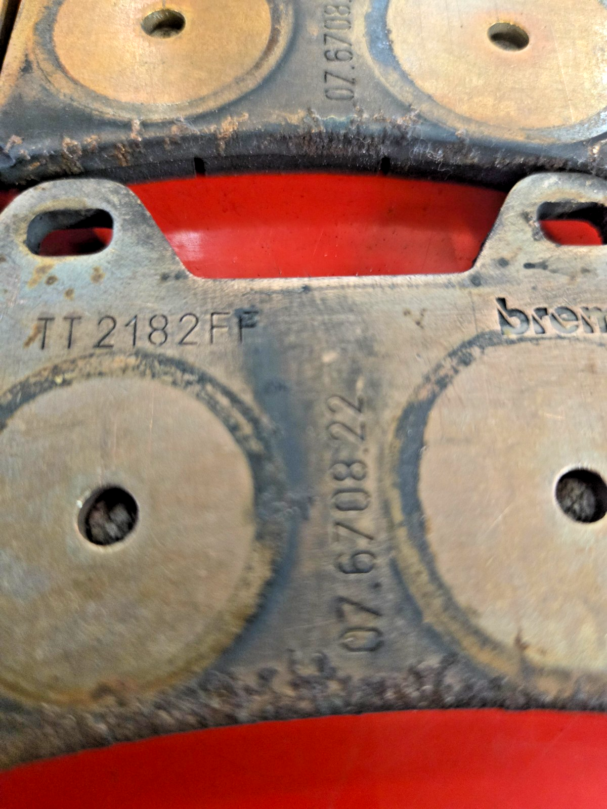 BREMBO FRONT USED BRAKE PADS SET TT2182FF  BREMBO 07.6708.72  #0387
