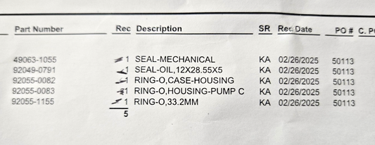 KAWASAKI NINJA 650 ER6N VULCAN Z400 Z500 OEM WATER PUMP SEAL KIT #0576