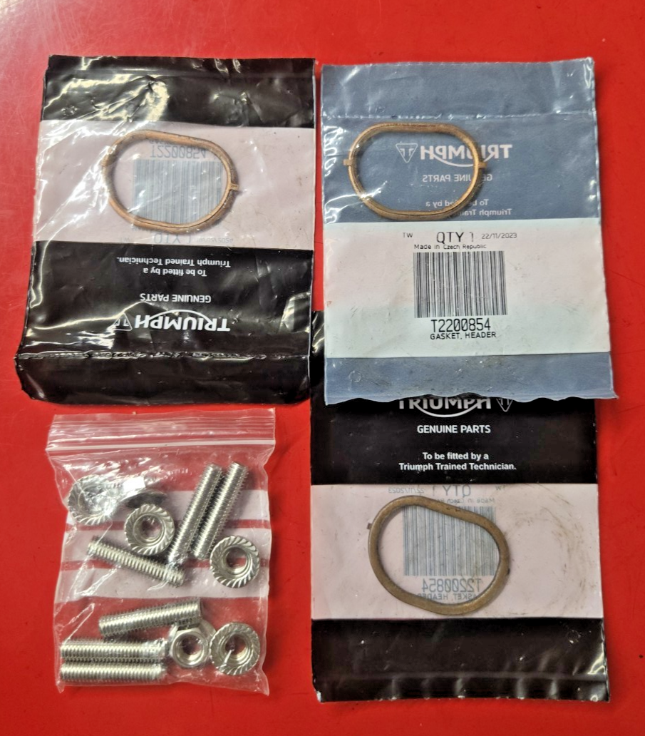 Triumph Exhaust Header Gaskets & Studs Daytona 675 Street Triple 675 765 #0628