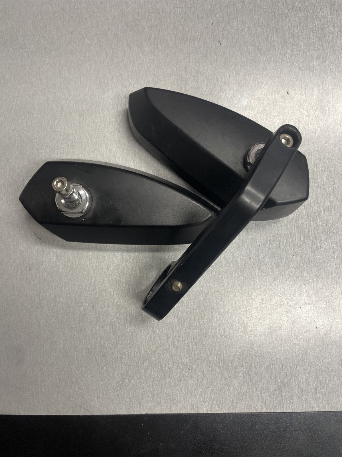 Motorcycle Universal Bar End Pointy Mirror + Spare Free  #0685