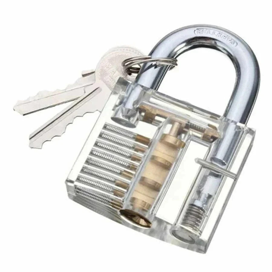 Clear Practice Lock WITH 2 KEYS WITH BOX  #0727