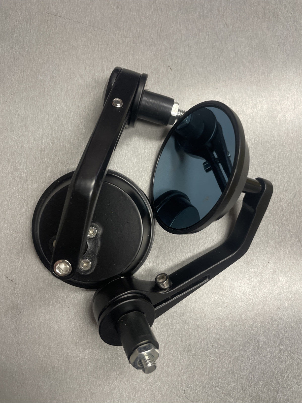 Motorcycles Bar End Round Mirrors Cafe Racer Style   #0687