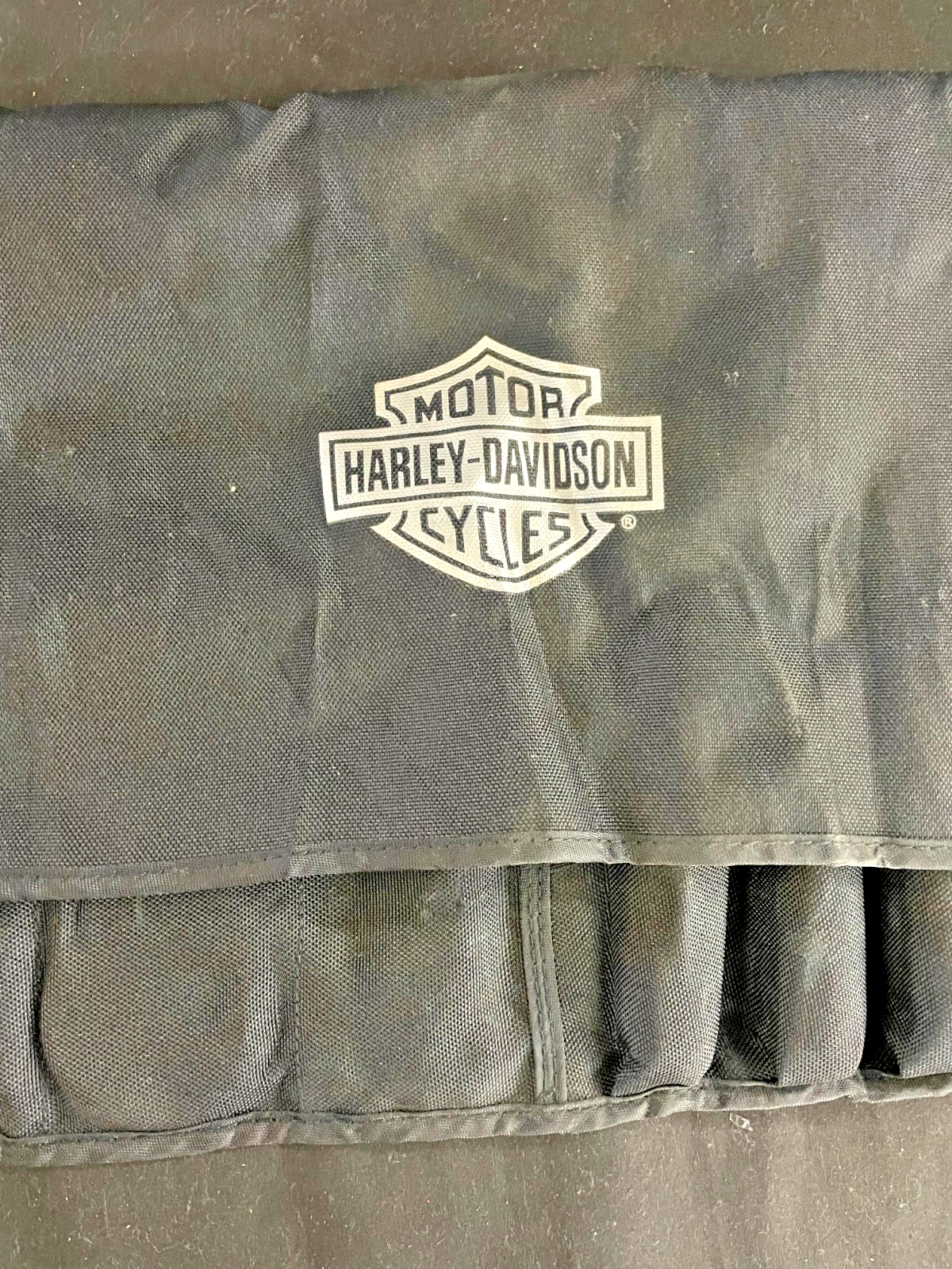 HARLEY DAVIDSON ROL UP TOOL BAG WITH TOOLS BLACK OEM GENUINE #0216