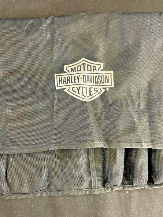 HARLEY DAVIDSON ROL UP TOOL BAG WITH TOOLS BLACK OEM GENUINE #0216