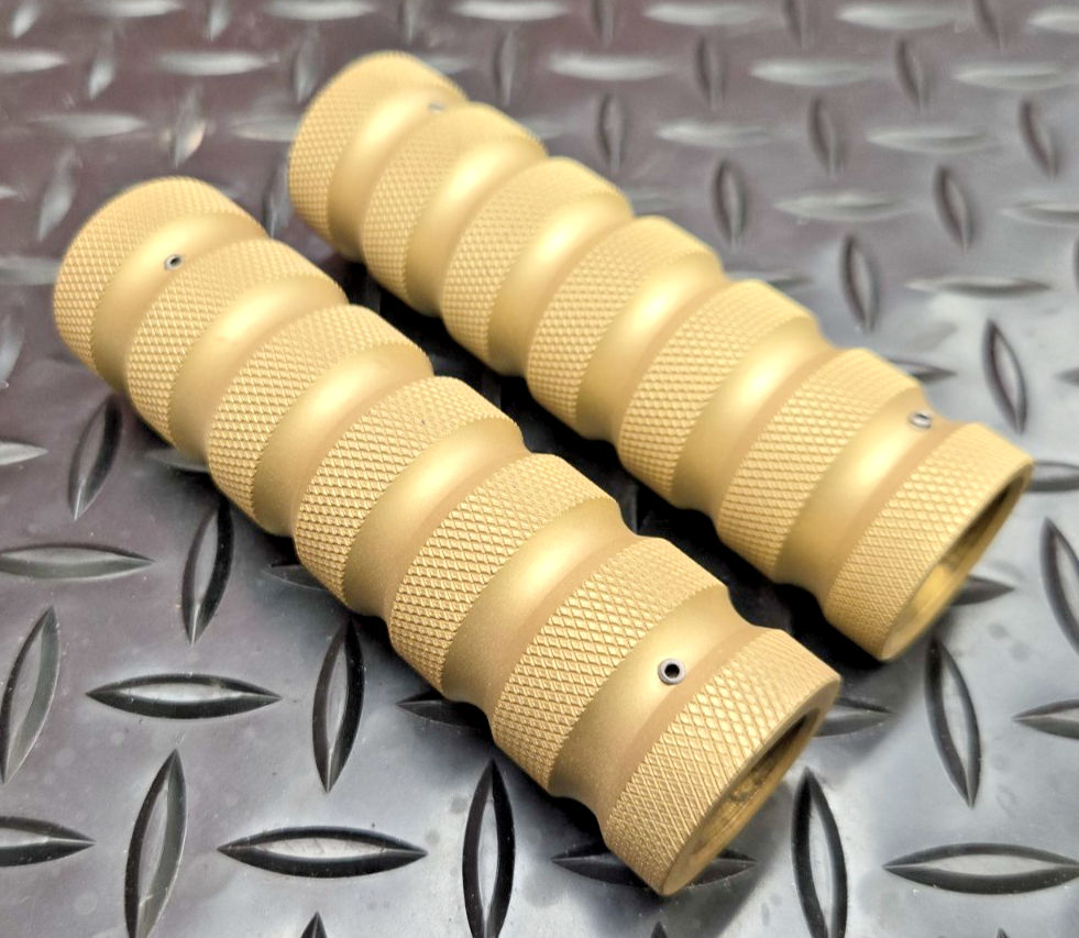 Brass Handle Bar Grips 7/8"  22mm  CAFE RACER BOBBER BRAT STYLE  #0761