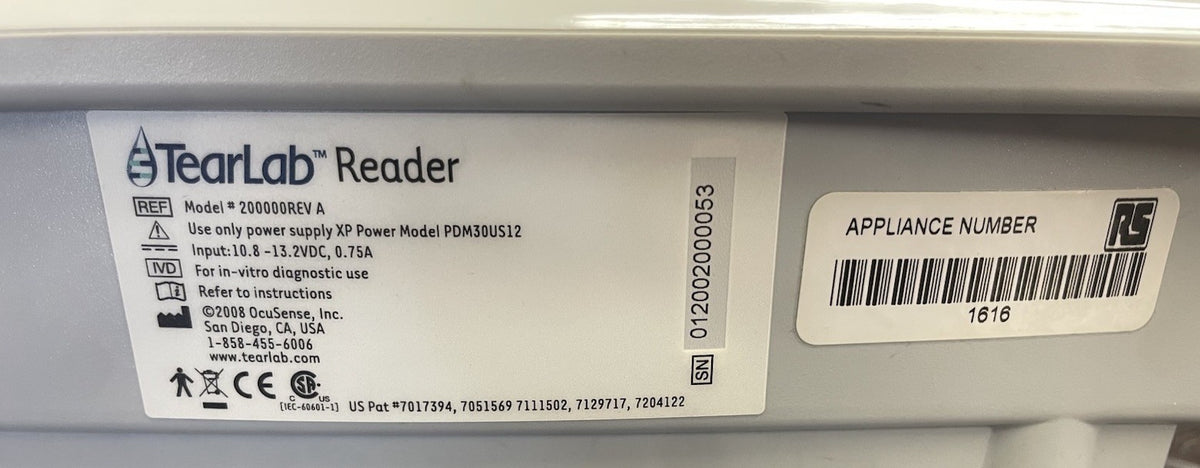 Tearlab Osmolarity System 200000REV A  Reader + Pens + Electronic Cards #1276