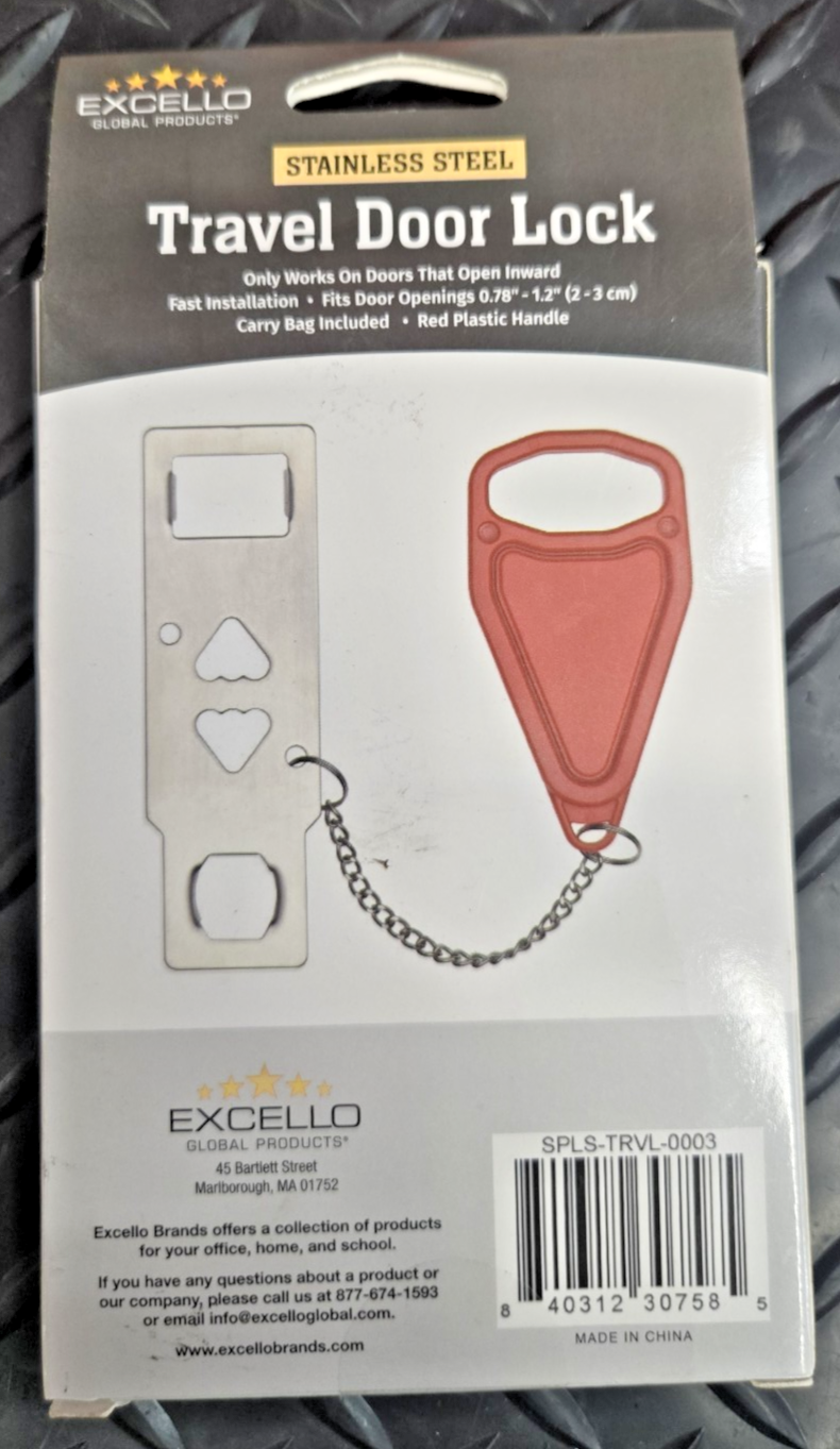 Excello EXOSPLSTRVL0003 Hotel Door Lock Red & Silver  #1162