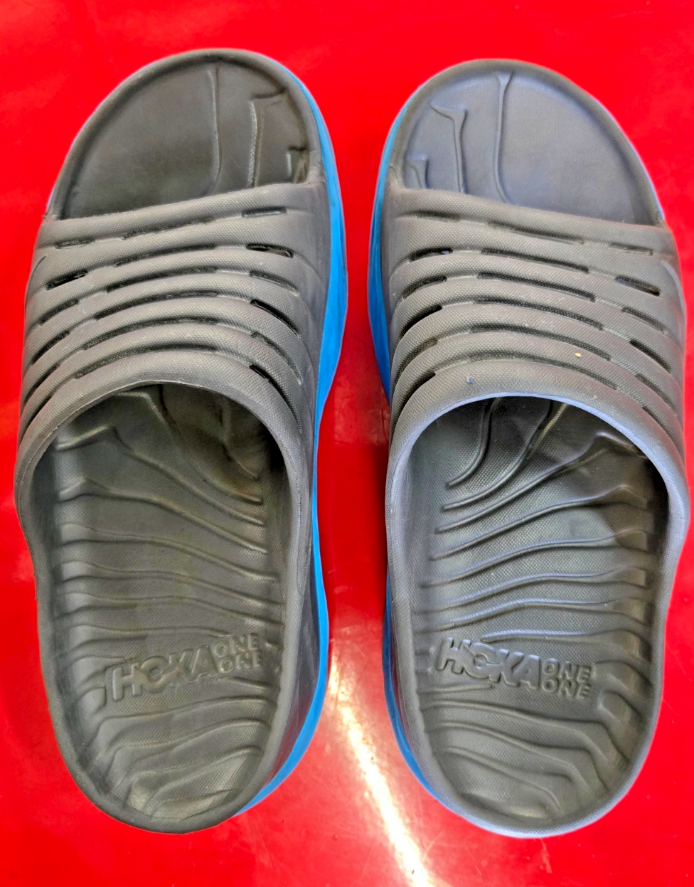 Hoka Ora Recovery Slide Womens Size 8 black blue Comfort Sandal Light #0414