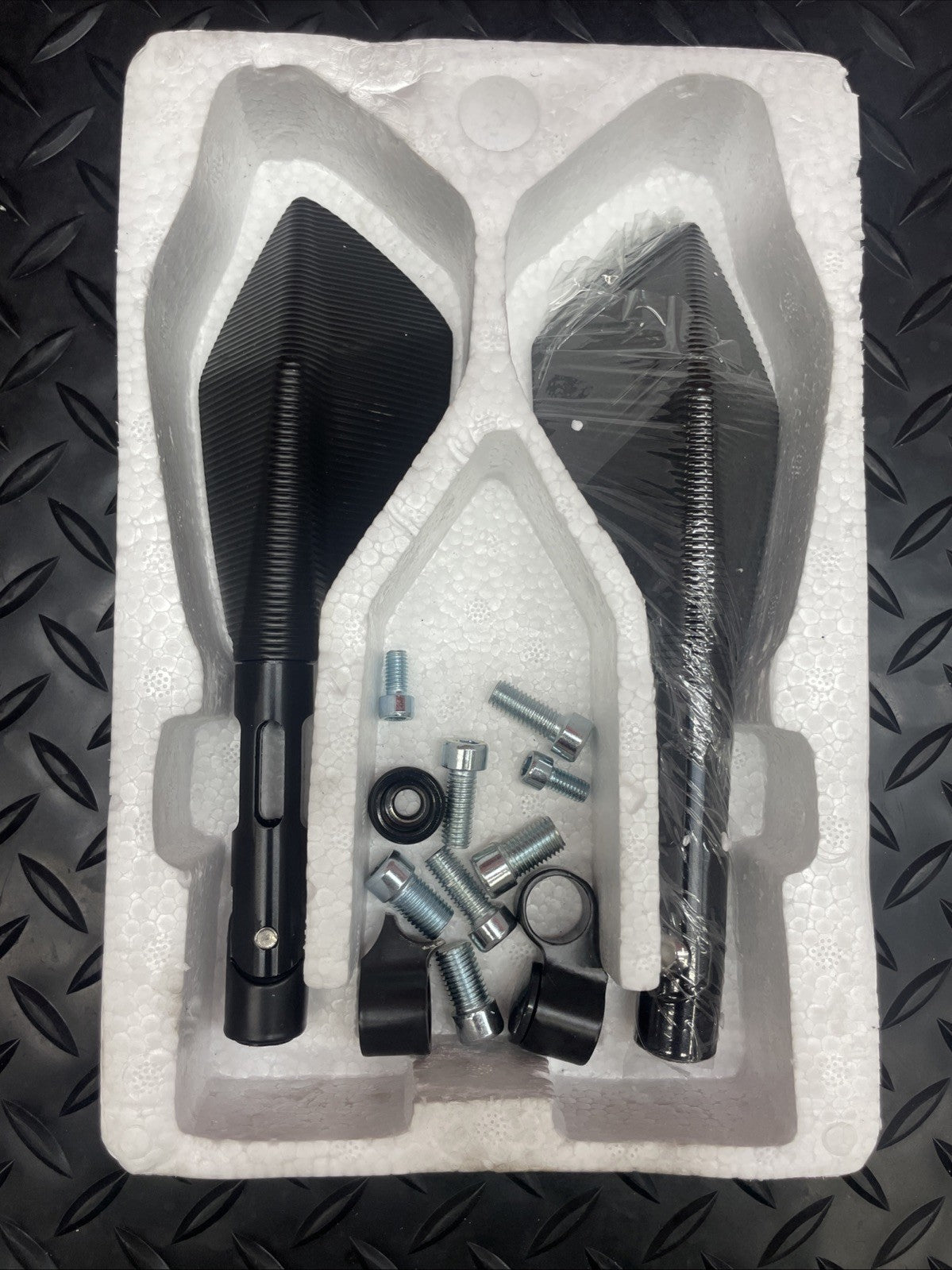 Motorcycle CNC Sporty Black Mirrors 8mm 10mm PARTS #0750