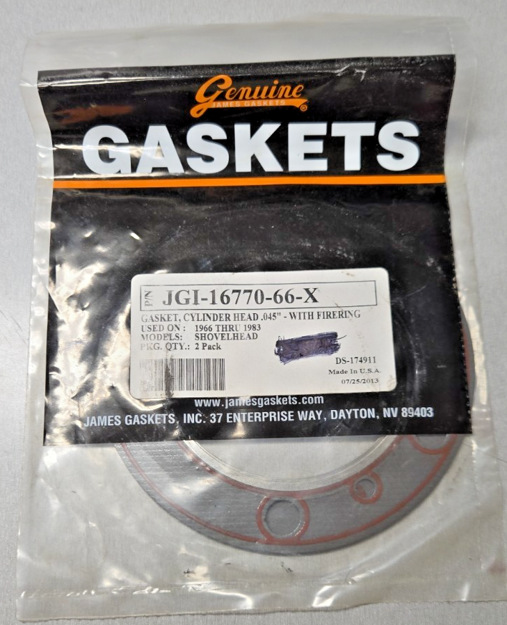 James Cylinder Head Gaskets with Firering JGI-16770-66-X Harley Davidson #0767