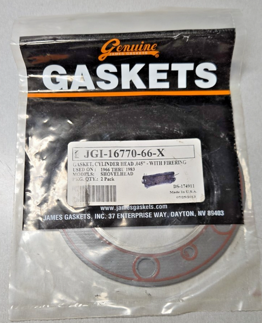 James Cylinder Head Gaskets with Firering JGI-16770-66-X Harley Davidson #0767