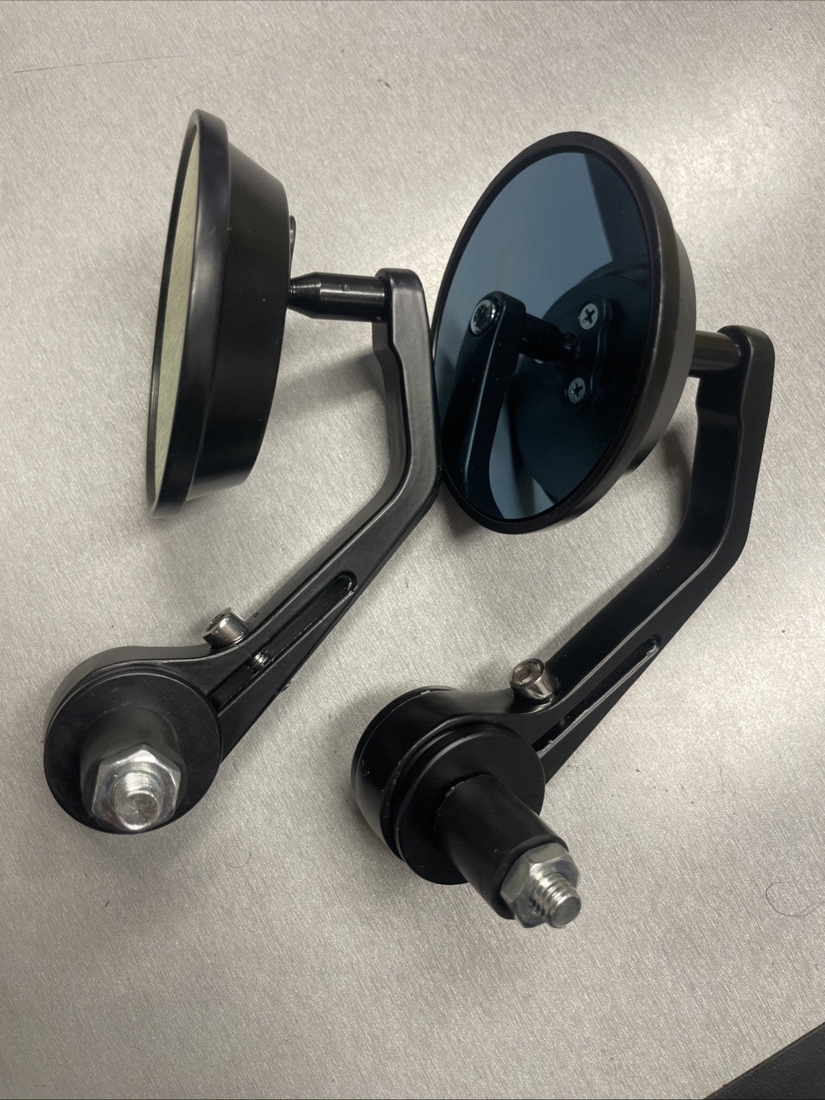 Motorcycles Bar End Round Mirrors Cafe Racer Style   #0687
