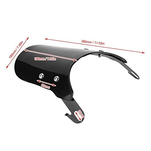 Small Universal Windshield Motorcycle Wind Deflector Windscreen CAFE RACER #0119