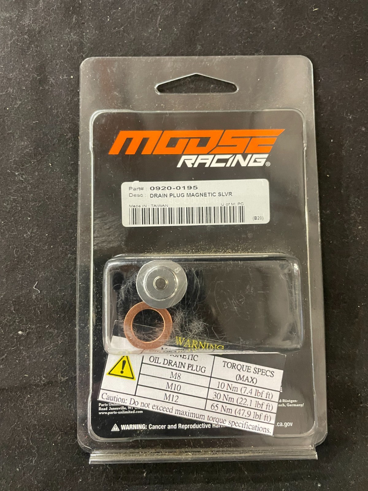 Moose Racing Magnetic Drain Plug 0920-0195  #0300