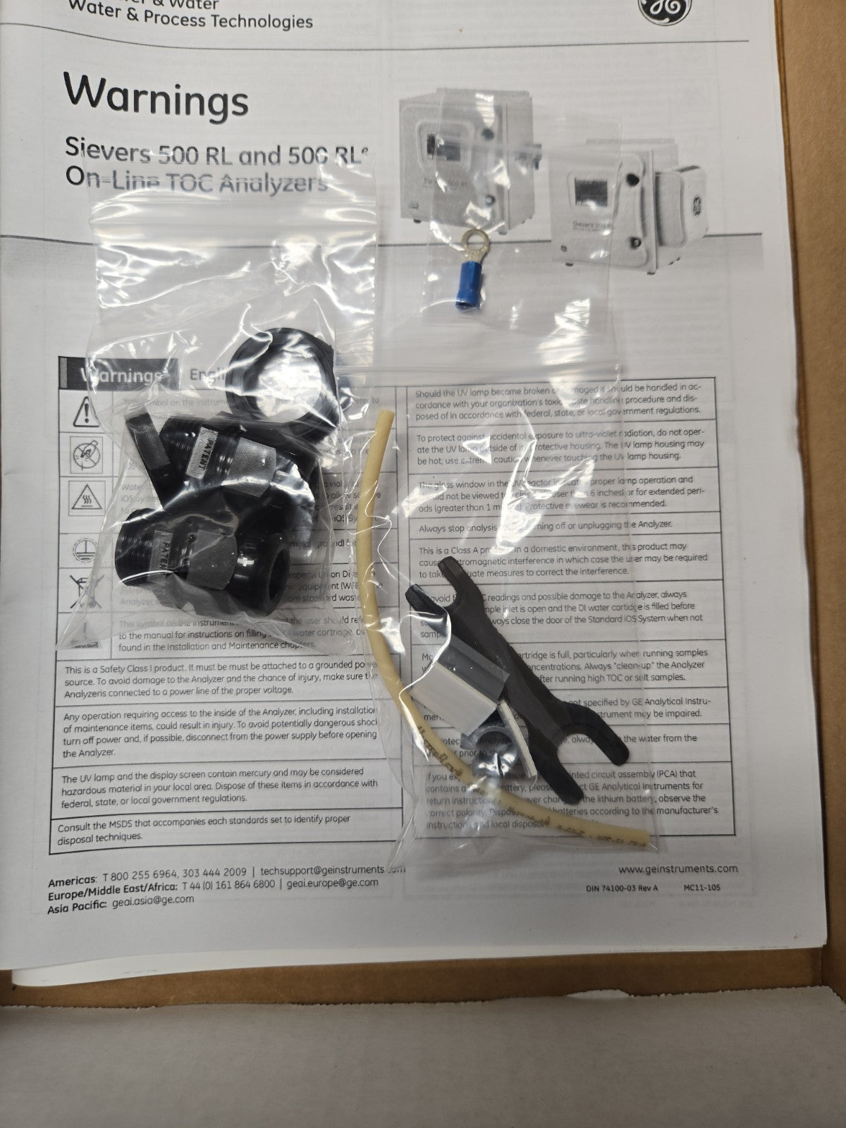 GE Sievers 500 RL RL* OM-LINE TOC ANALYZERS Accessories #1251