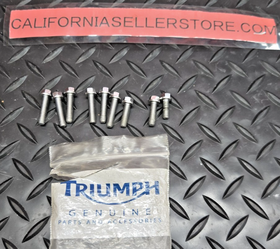 9 X Triumph Genuine OEM  M6 x15-20-25 Hex Head Flanged Bolt New #0799