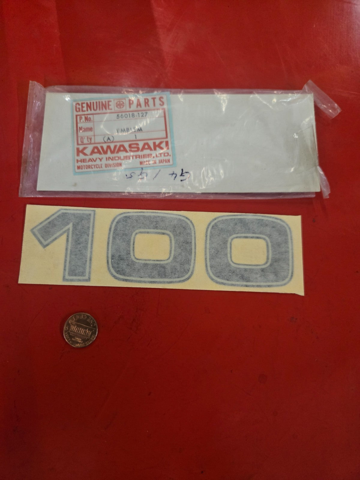 Kawasaki NOS NEW 56018-127 Oil Tank Emblem Decal  #0376