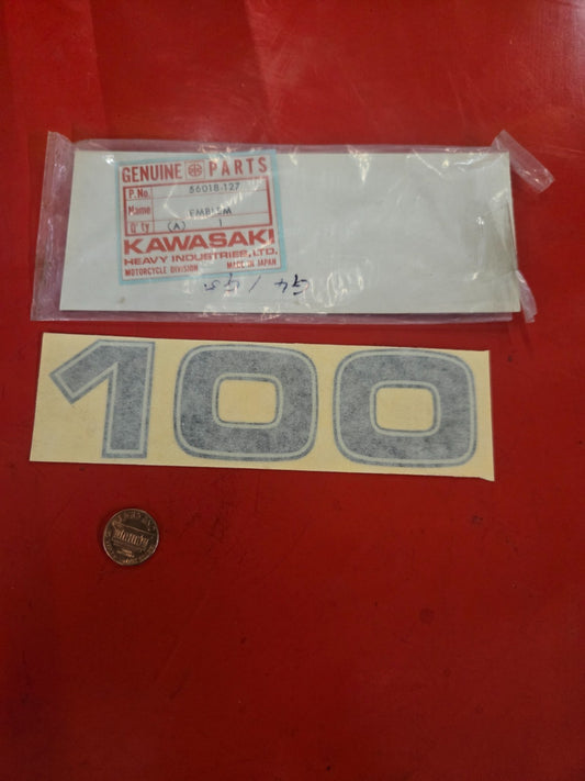 Kawasaki NOS NEW 56018-127 Oil Tank Emblem Decal  #0376