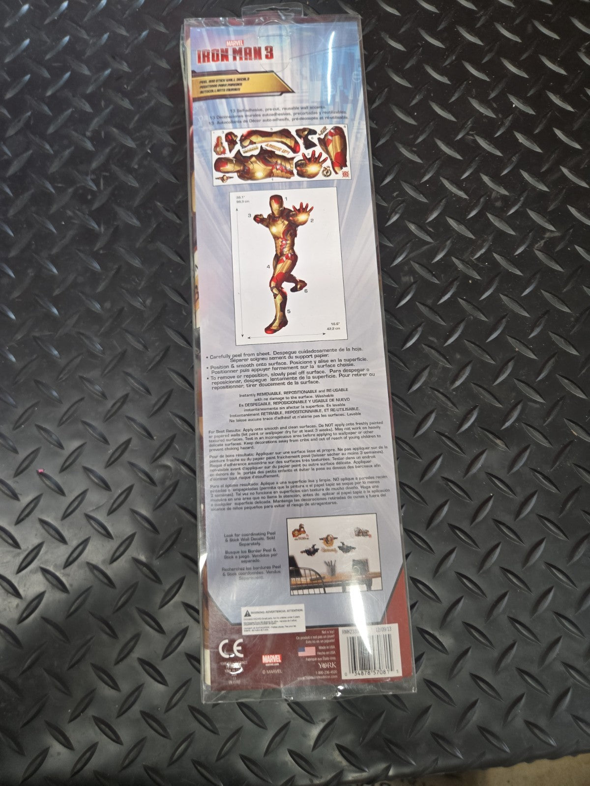 MARVEL AVENGERS - IRON MAN 3 PEEL & STICK GIANT WALL DECALS - RMK2339GM #1159